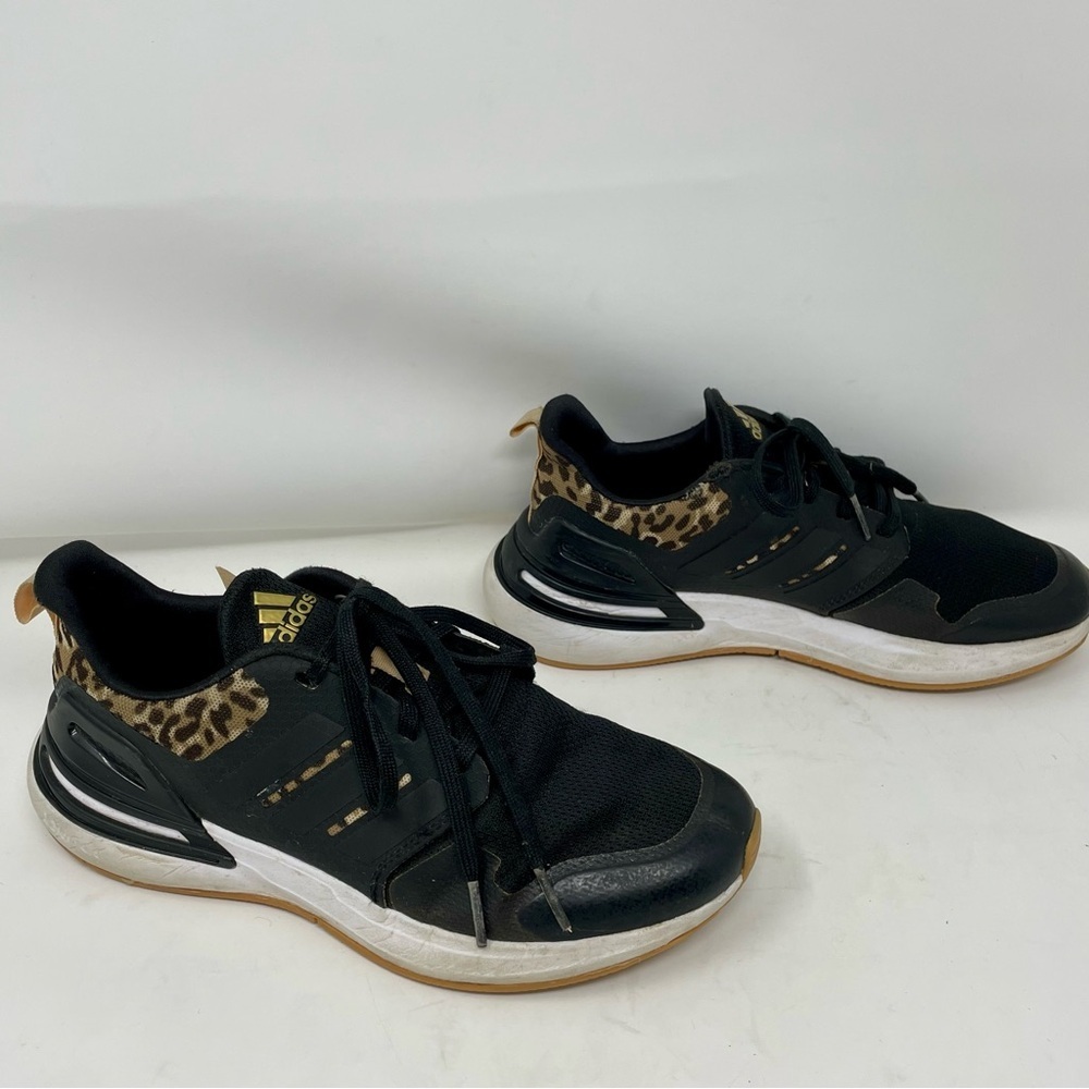 Adidas Black and Animal Print Sneakers